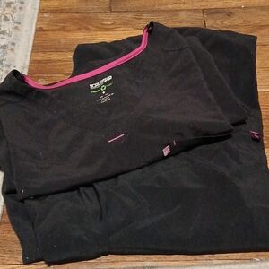 Scrub star black shirt and pant scrub set